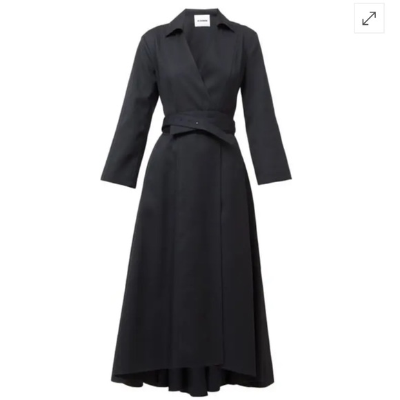 Jil Sander Narcy Belted Virgin-Wool Midi Shirt Dress - Picture 3 of 15